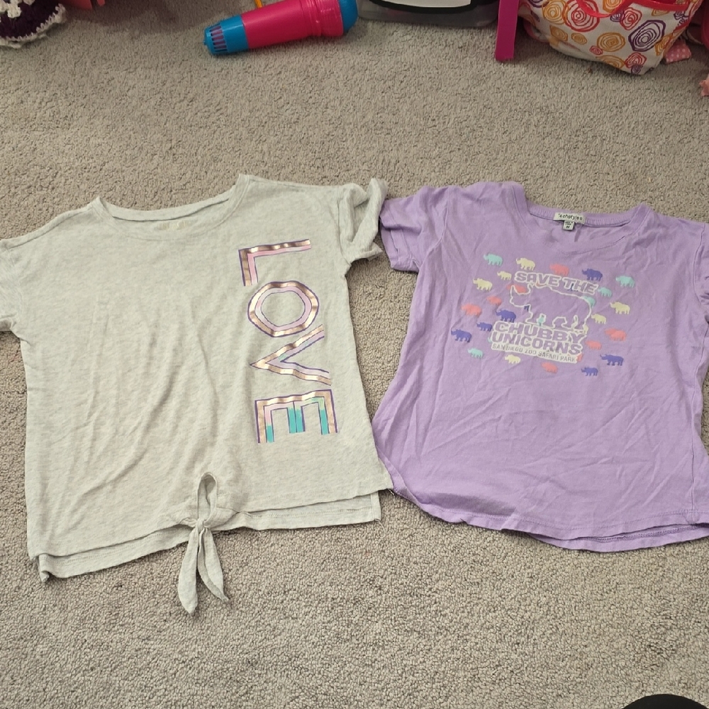 Place Gray and Lavender Graphic Tees Set